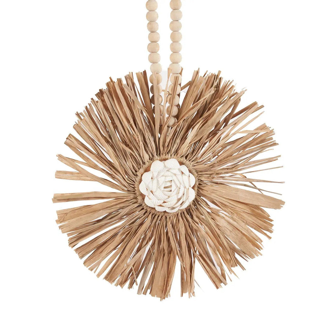 Bazar Bizar Raffia Wanddecoratie Flower Naturel 38 x 74 cm