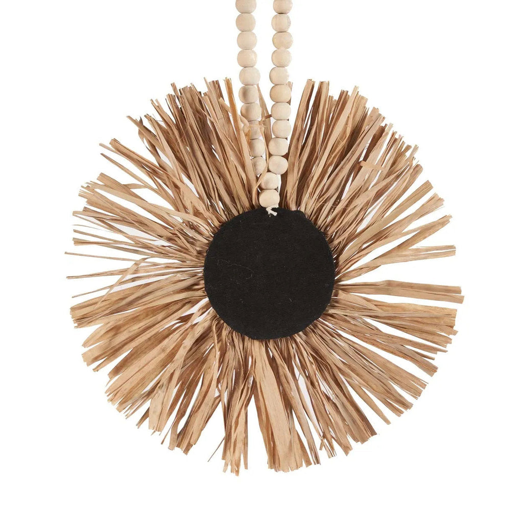 Bazar Bizar Raffia Wanddecoratie Flower Naturel 38 x 74 cm