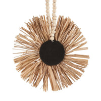 Bazar Bizar Raffia Wanddecoratie Flower Naturel 38 x 74 cm