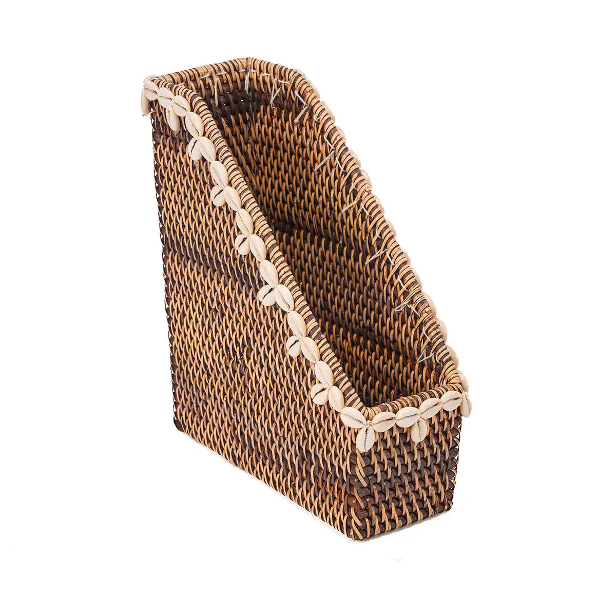 Bazar Bizar Rotan Tijdschriftenhouder Shell Naturel/Bruin 12 x 27 x 30 cm