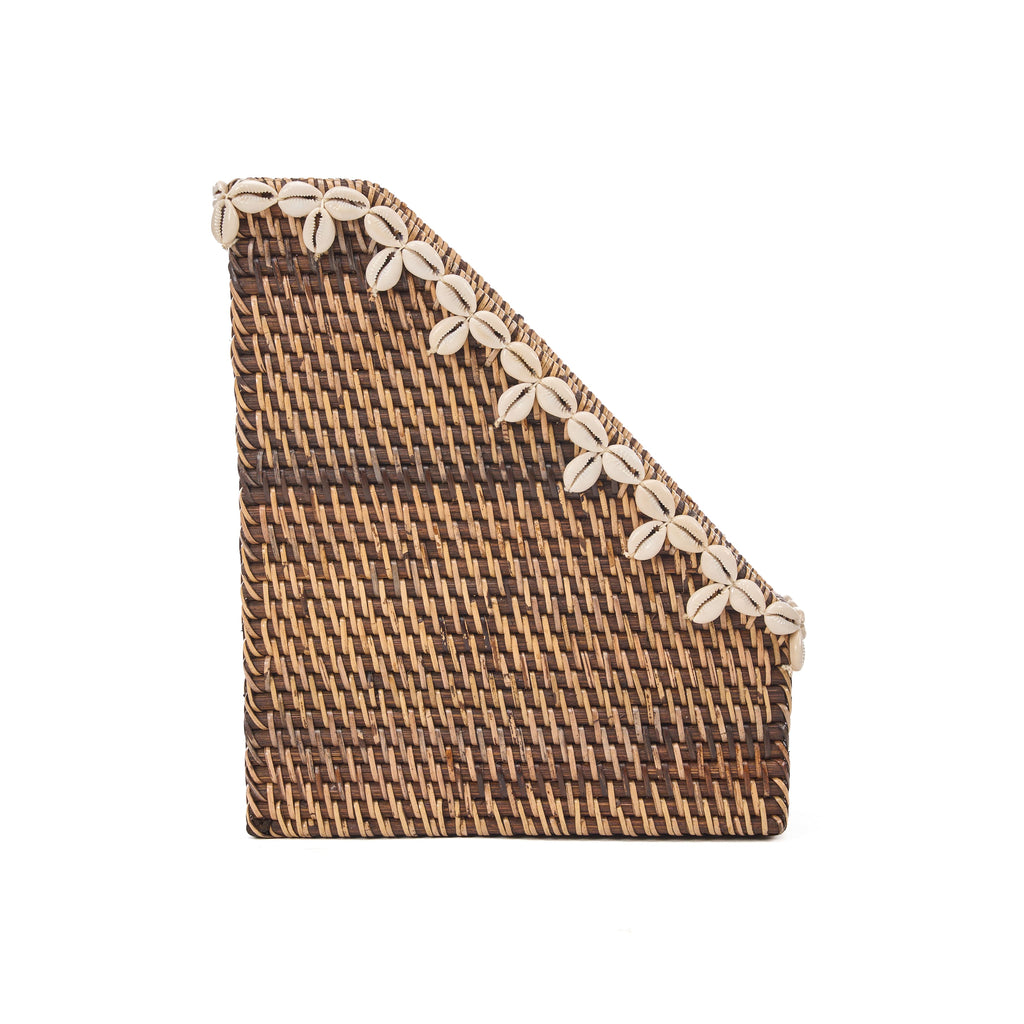 Bazar Bizar Porte-revues En Rotin Shell Naturel/Brun 12 x 27 x 30 cm
