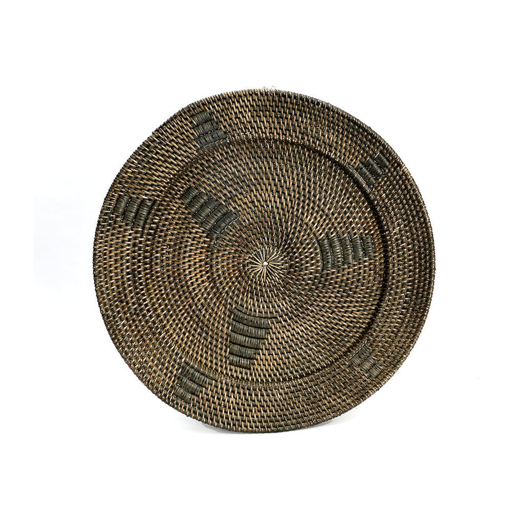 Bazar Bizar Rotan Wanddecoratie Jasmine Zwart/Bruin Ø60 cm