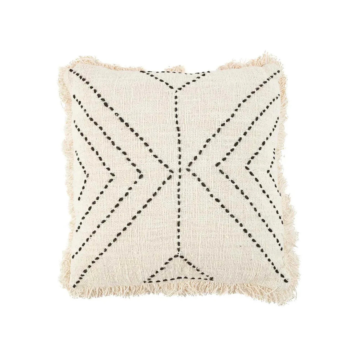Bazar Bizar Housse de coussin En Coton Tribal Naturel/Noir 50 x 50 cm