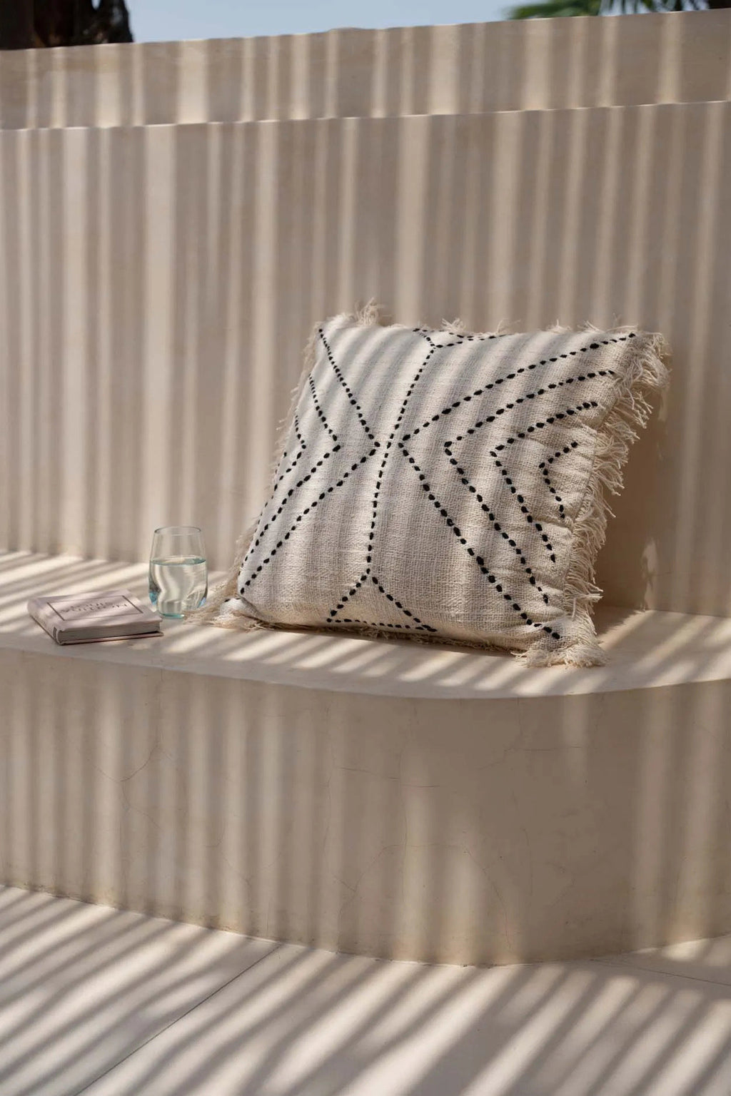 Bazar Bizar Housse de coussin En Coton Tribal Naturel/Noir 50 x 50 cm
