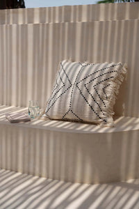 Bazar Bizar Housse de coussin En Coton Tribal Naturel/Noir 50 x 50 cm