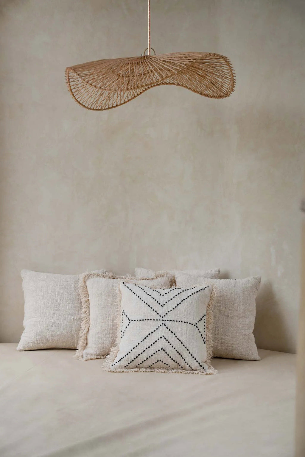 Bazar Bizar Housse de coussin En Coton Tribal Naturel/Noir 50 x 50 cm