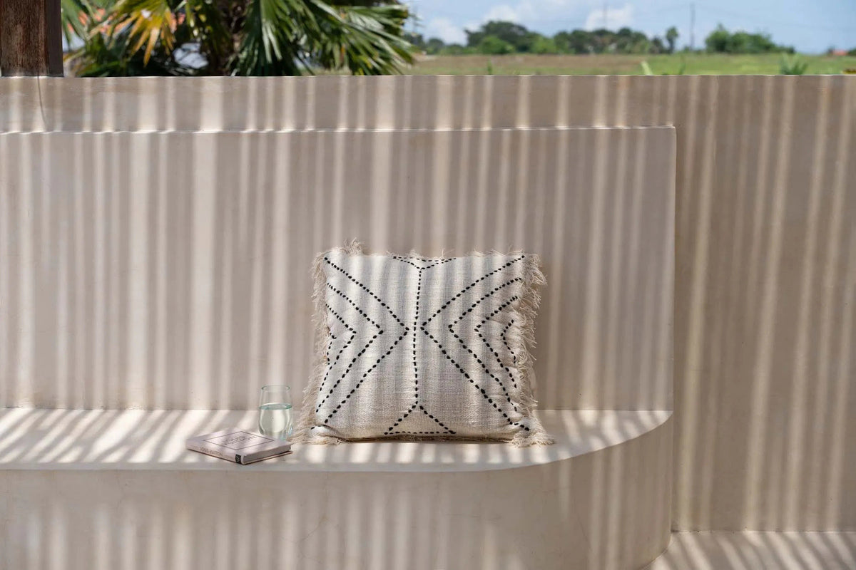Bazar Bizar Housse de coussin En Coton Tribal Naturel/Noir 50 x 50 cm