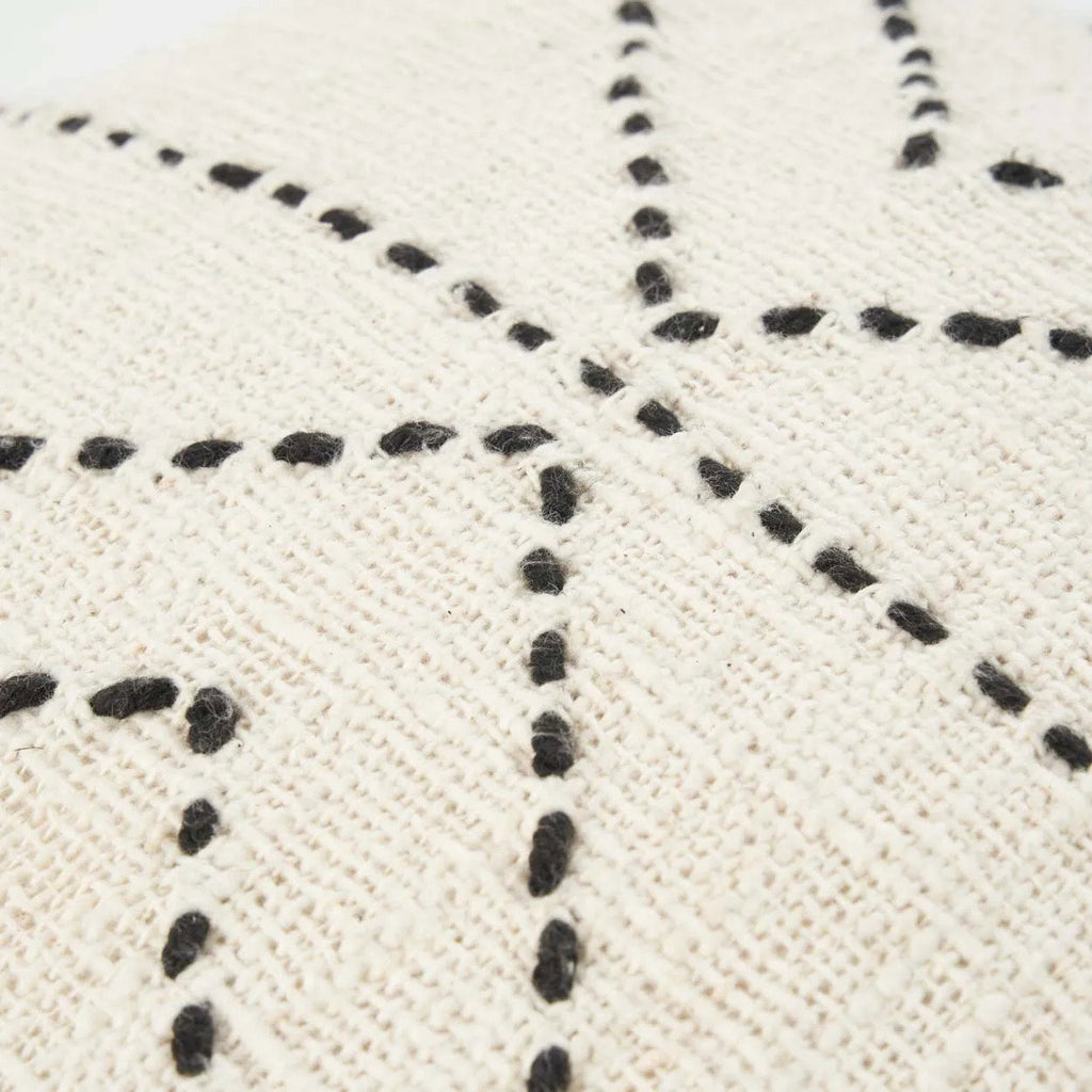 Bazar Bizar Housse de coussin En Coton Tribal Naturel/Noir 50 x 50 cm