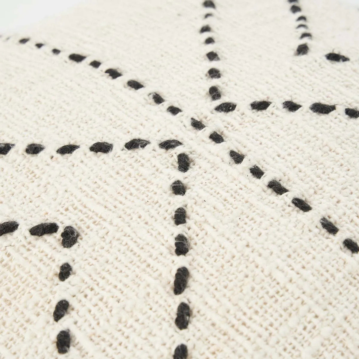Bazar Bizar Housse de coussin En Coton Tribal Naturel/Noir 50 x 50 cm