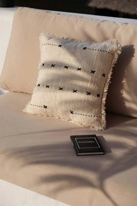 Bazar Bizar Housse de coussin En Coton French Kiss Naturel/Noir 50 x 50 cm