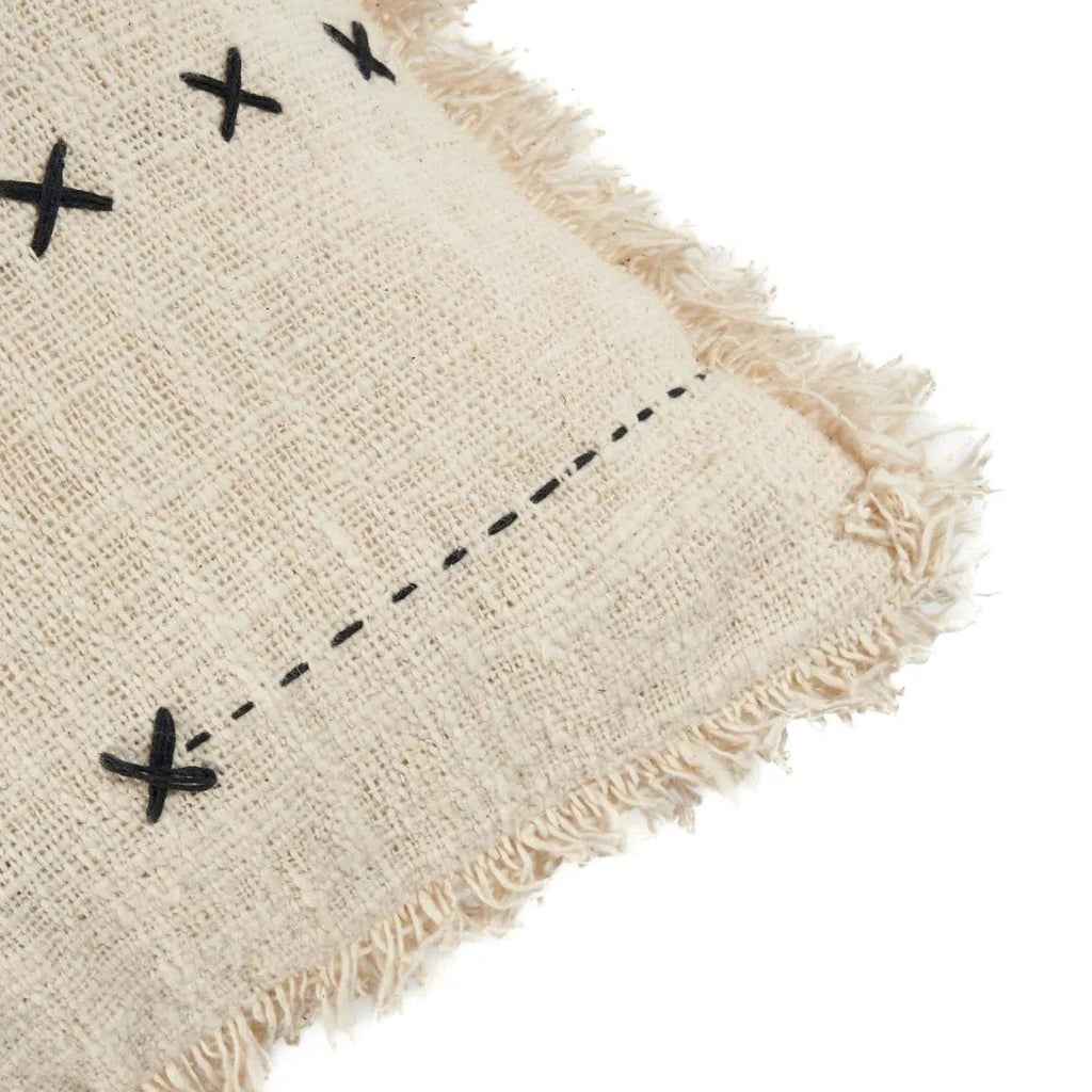Bazar Bizar Housse de coussin En Coton French Kiss Naturel/Noir 50 x 50 cm