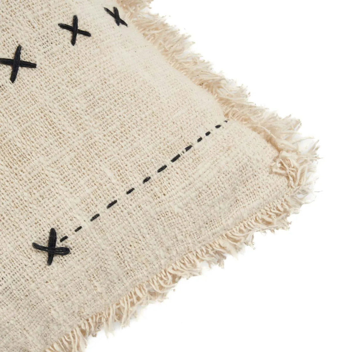 Bazar Bizar Housse de coussin En Coton French Kiss Naturel/Noir 50 x 50 cm