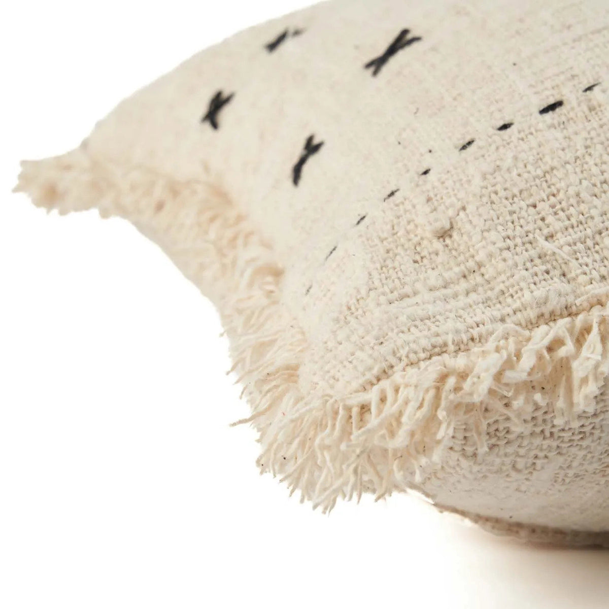 Bazar Bizar Housse de coussin En Coton French Kiss Naturel/Noir 50 x 50 cm