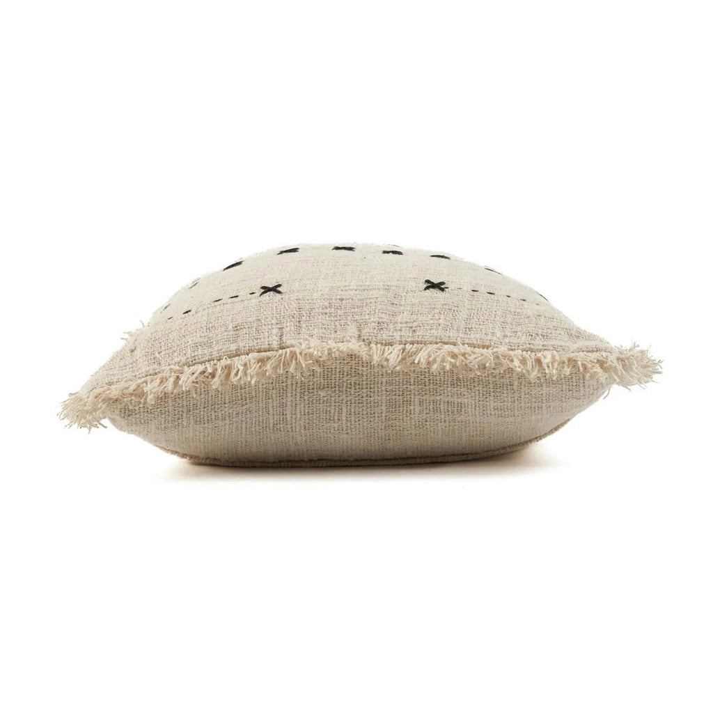 Bazar Bizar Housse de coussin En Coton French Kiss Naturel/Noir 50 x 50 cm