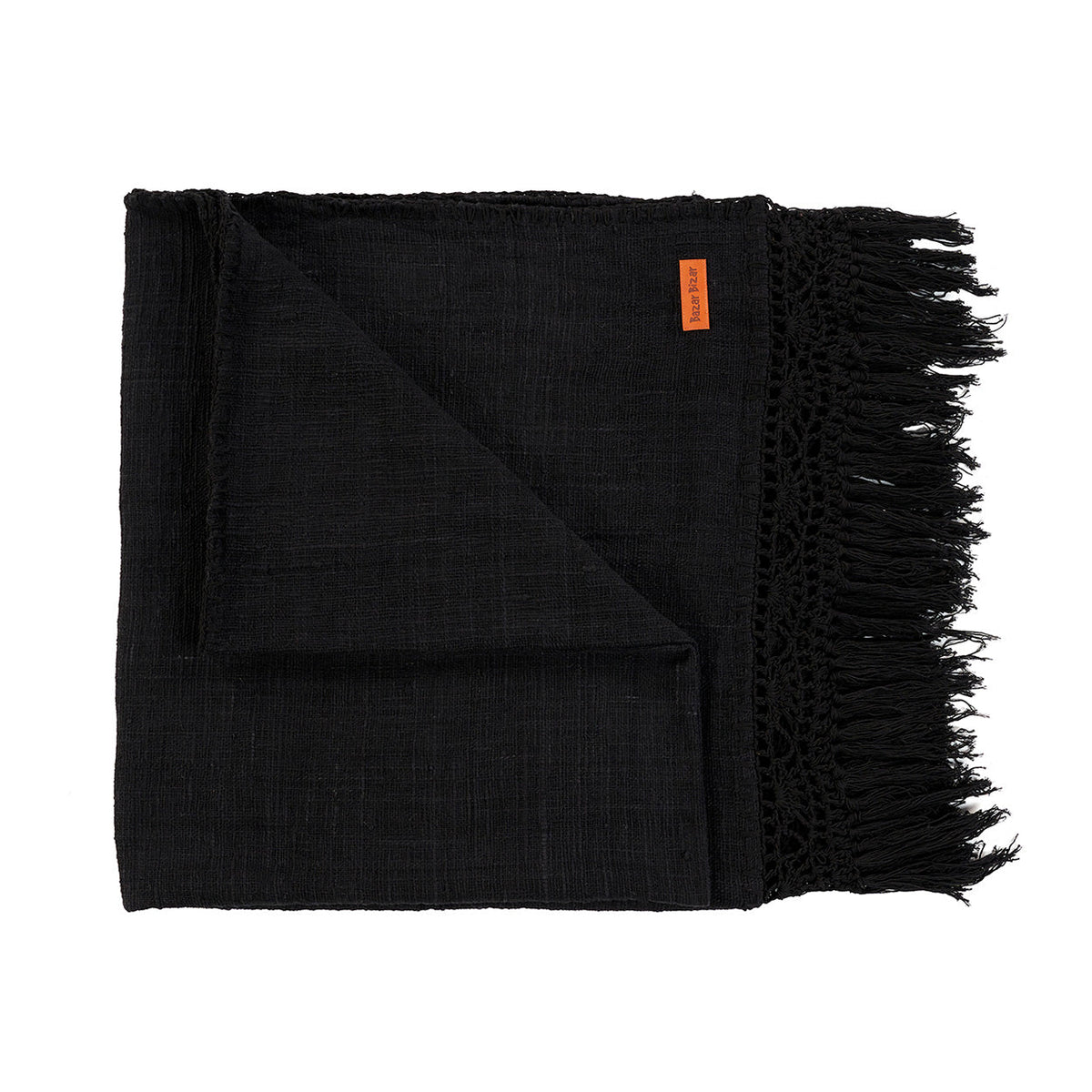 Bazar Bizar Plaid En Coton Gypsy Noir 260 x 122 cm