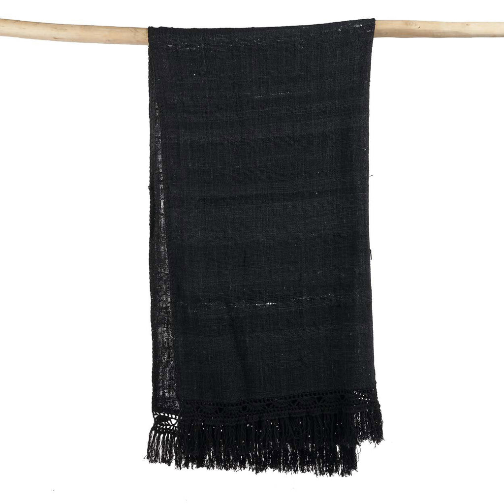 Bazar Bizar Plaid En Coton Gypsy Noir 260 x 122 cm