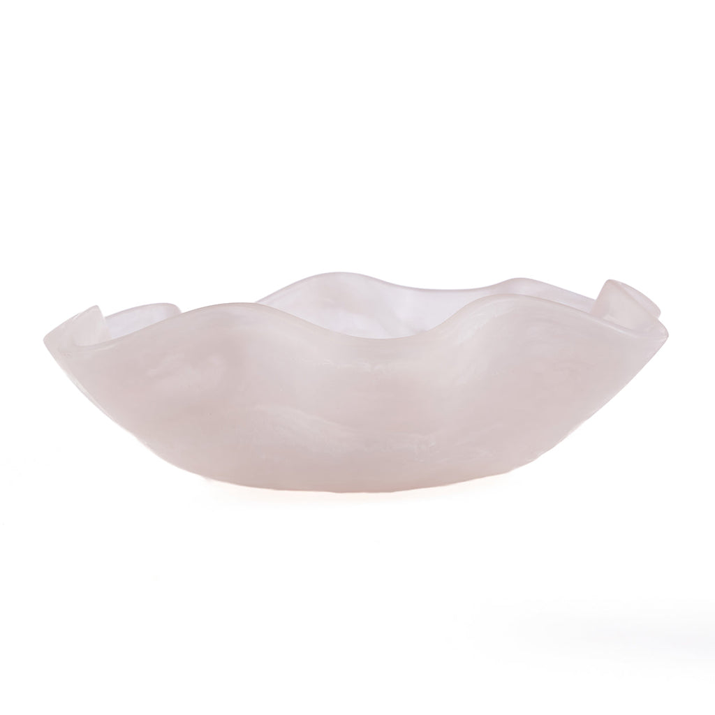 Bazar Bizar Plat de service En Résine Organic Fruit Bowl Rose/Blanc Ø30 x H8 cm
