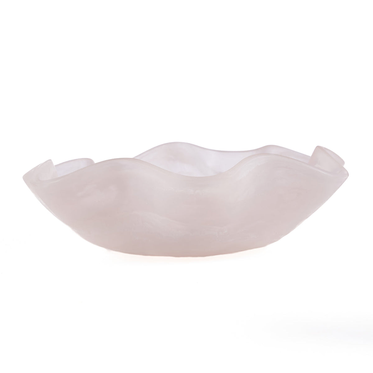 Bazar Bizar Plat de service En Résine Organic Fruit Bowl Rose/Blanc Ø30 x H8 cm