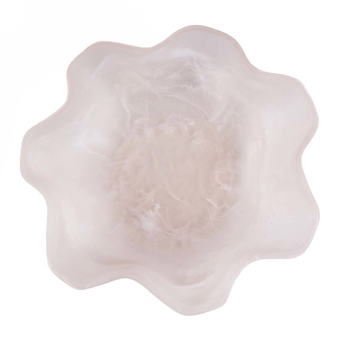 Bazar Bizar Kunsthars Schaal Organic Fruit Bowl Roze/Wit Ø30 x H8 cm
