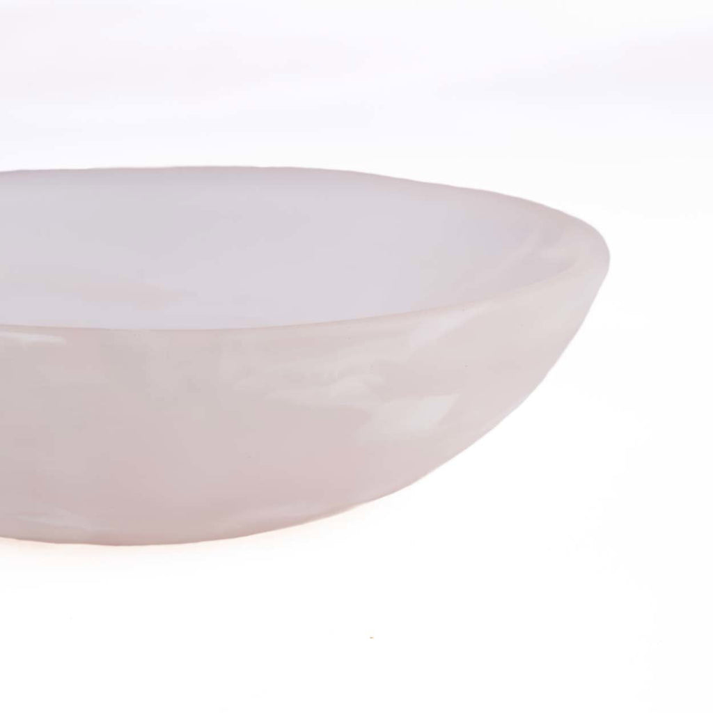 Bazar Bizar Plat de service En Résine Organic Bowl Rose/Blanc Ø19 x H6 cm