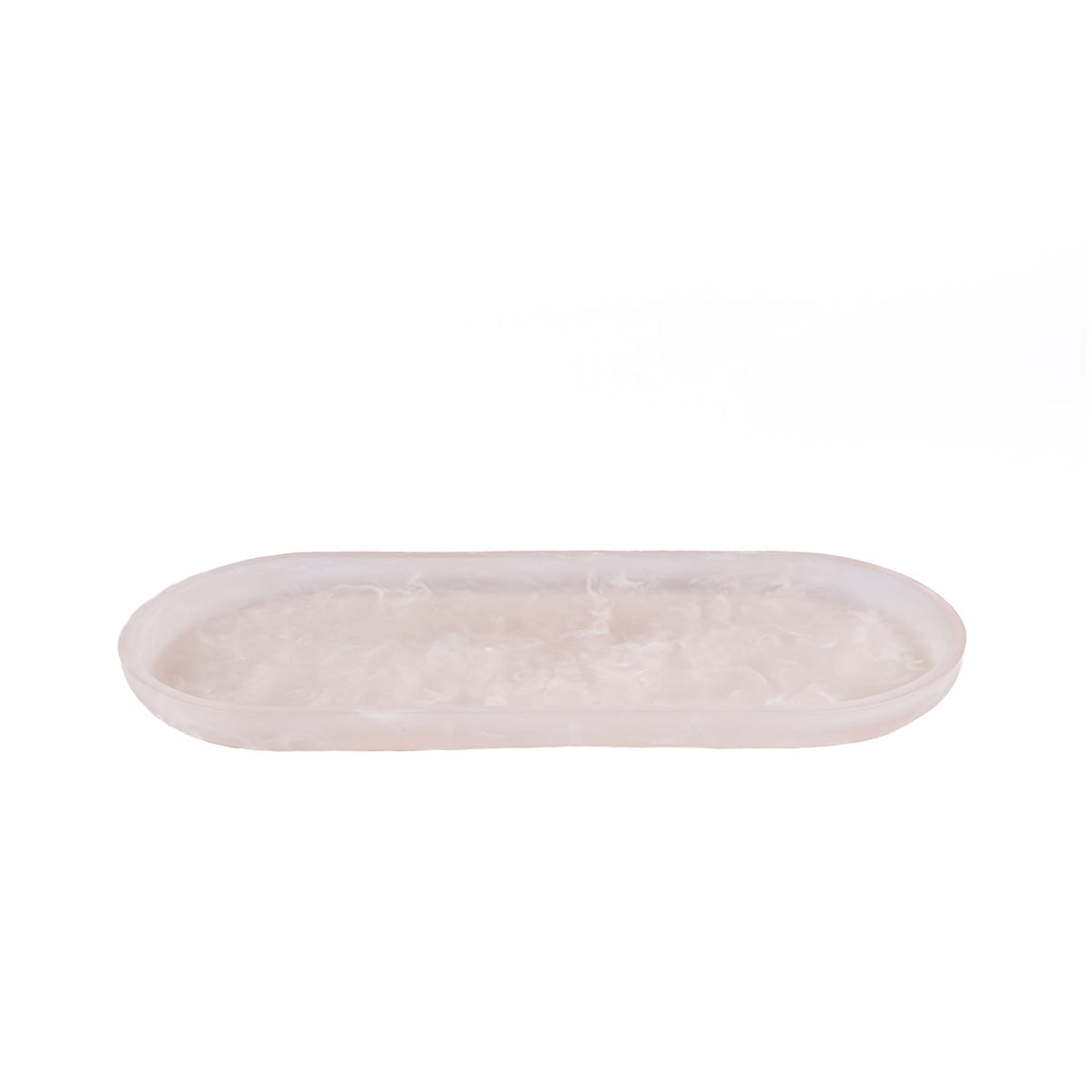 Bazar Bizar Plat de service En Résine Oval Plate Rose/Blanc 44 x 19 x 2,6 cm