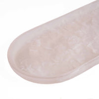 Bazar Bizar Plat de service En Résine Oval Plate Rose/Blanc 44 x 19 x 2,6 cm
