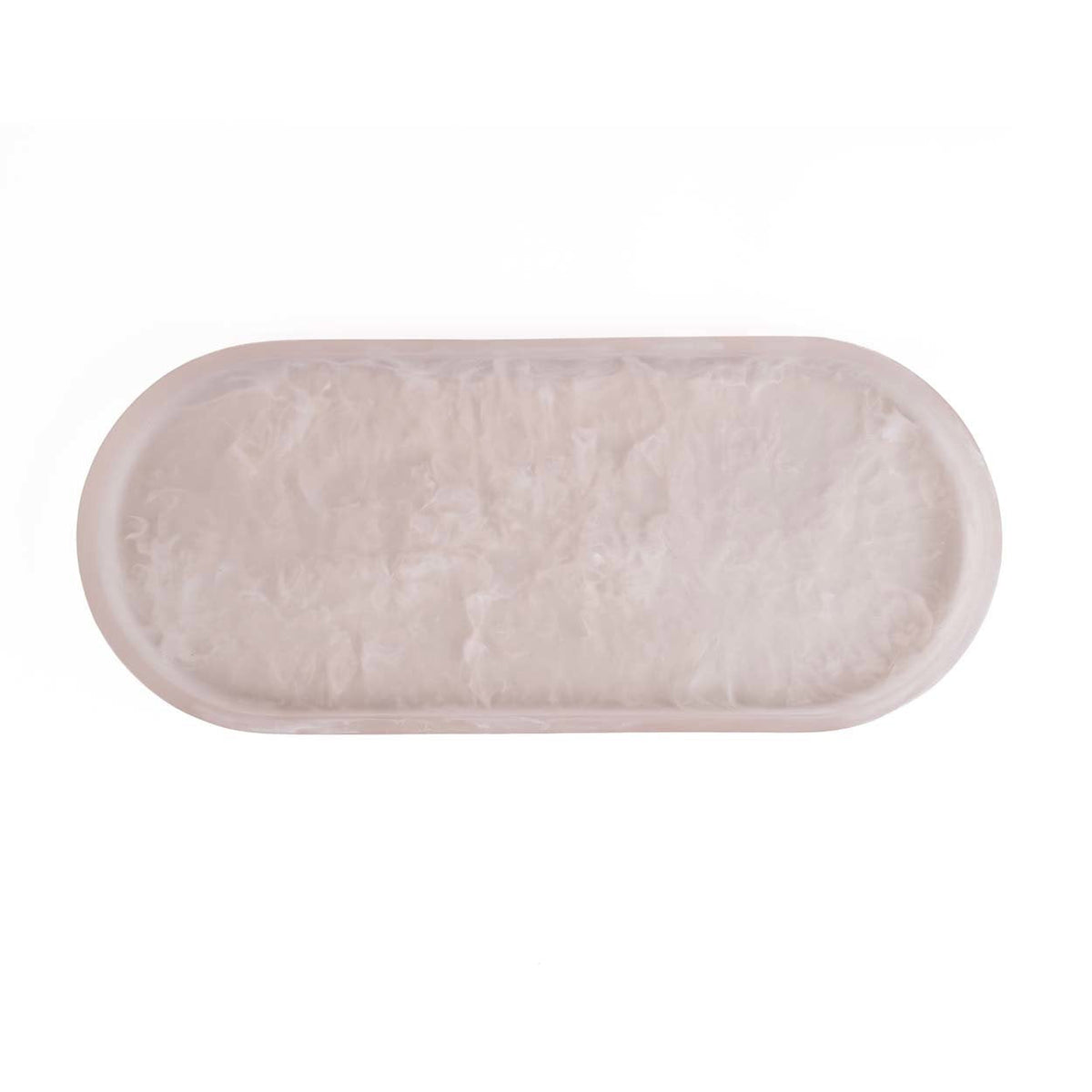 Bazar Bizar Kunsthars Schaal Oval Plate Roze/Wit 44 x 19 x 2,6 cm