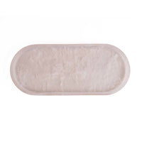 Bazar Bizar Plat de service En Résine Oval Plate Rose/Blanc 44 x 19 x 2,6 cm