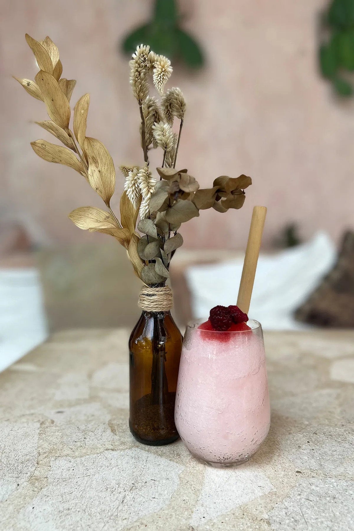 Bazar Bizar Bamboe Rietje met Reinigingsborstel Naturel L20 cm - 10 stuks