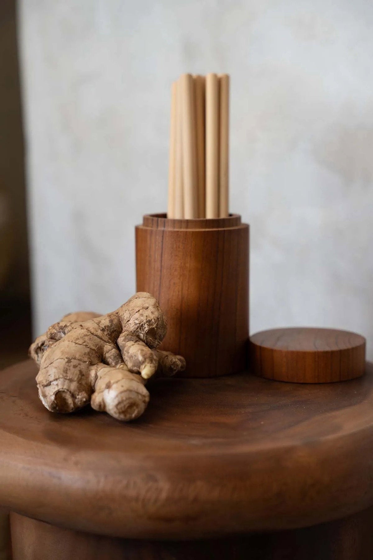 Bazar Bizar Bamboe Rietje met Reinigingsborstel Naturel L20 cm - 10 stuks