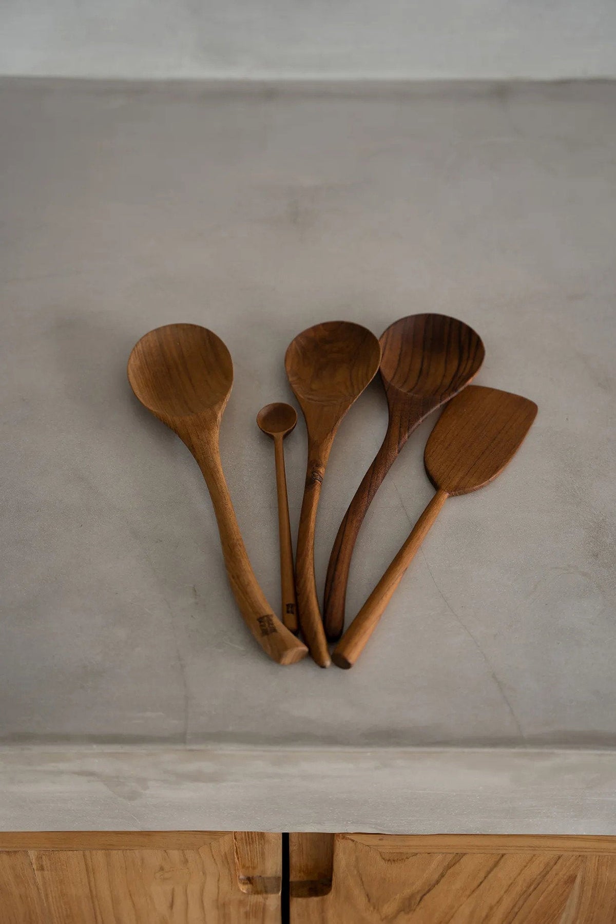 Bazar Bizar Teakhouten Spatel Teak Root Naturel L28 cm