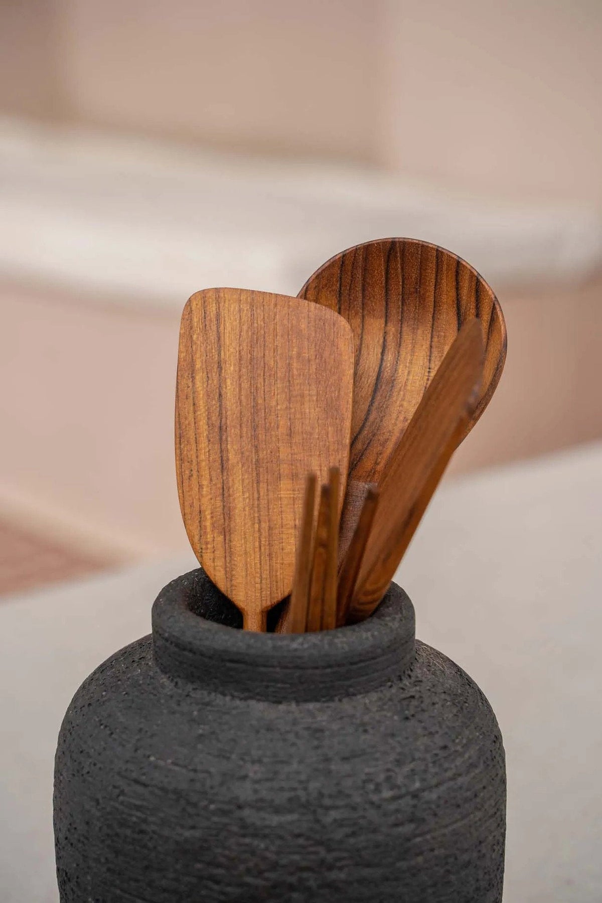 Bazar Bizar Teakhouten Spatel Teak Root Naturel L28 cm
