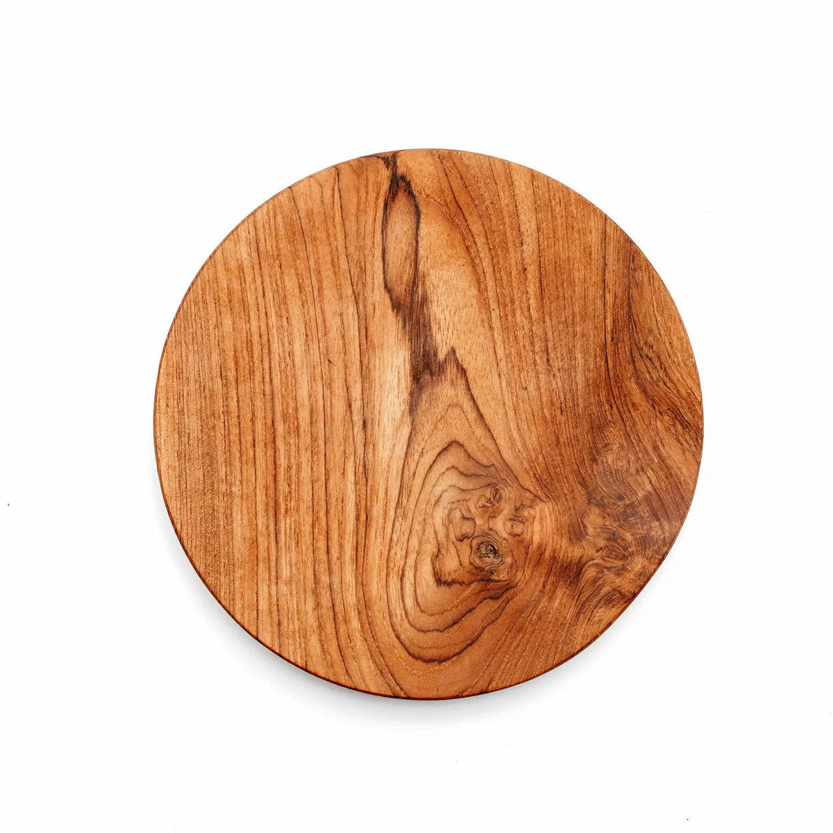 Bazar Bizar Plat de service En Bois de Teck Teak Root Round Plate Naturel Ø25 x H3 cm