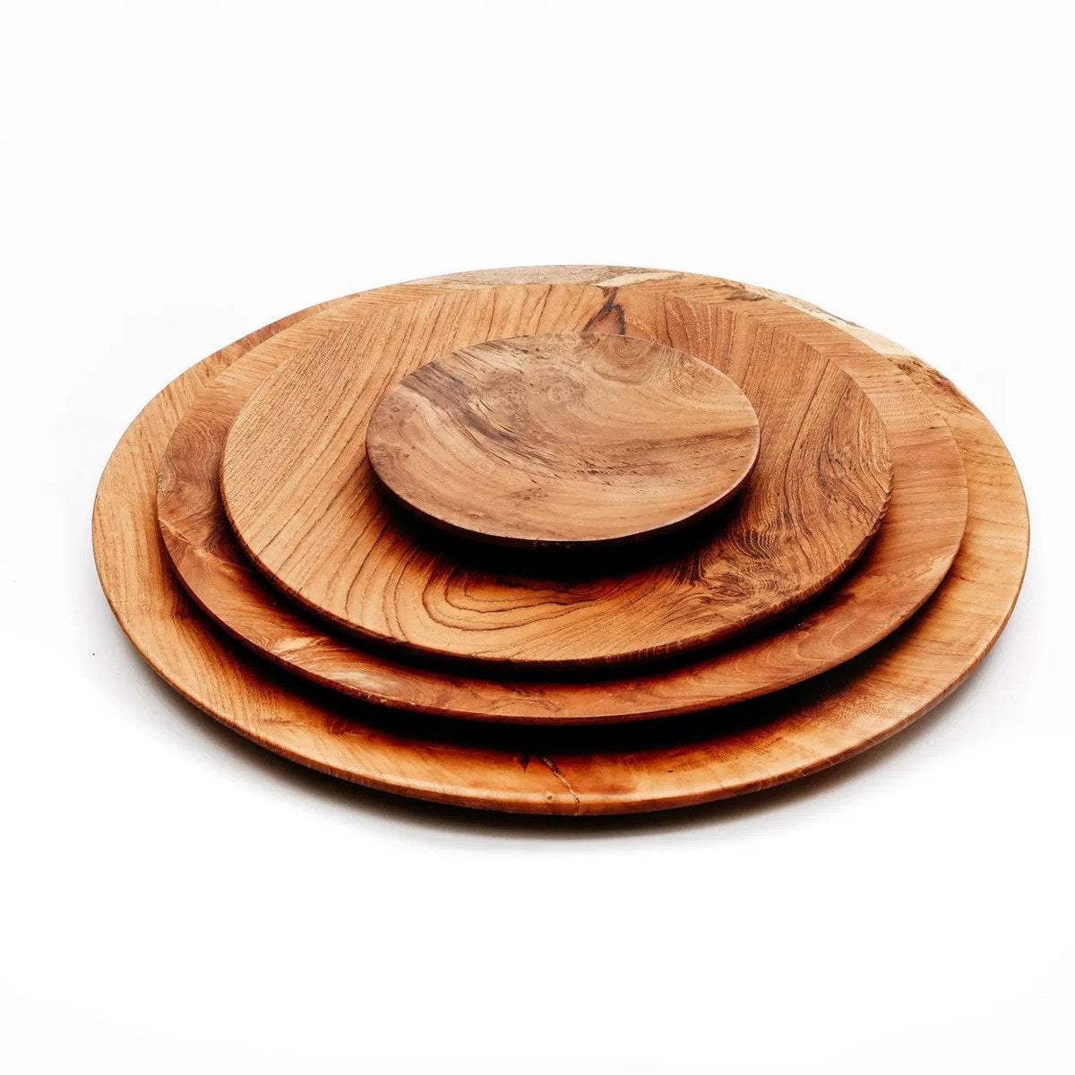 Bazar Bizar Teakhouten Schaal Teak Root Round Plate Naturel Ø30 x H2 cm
