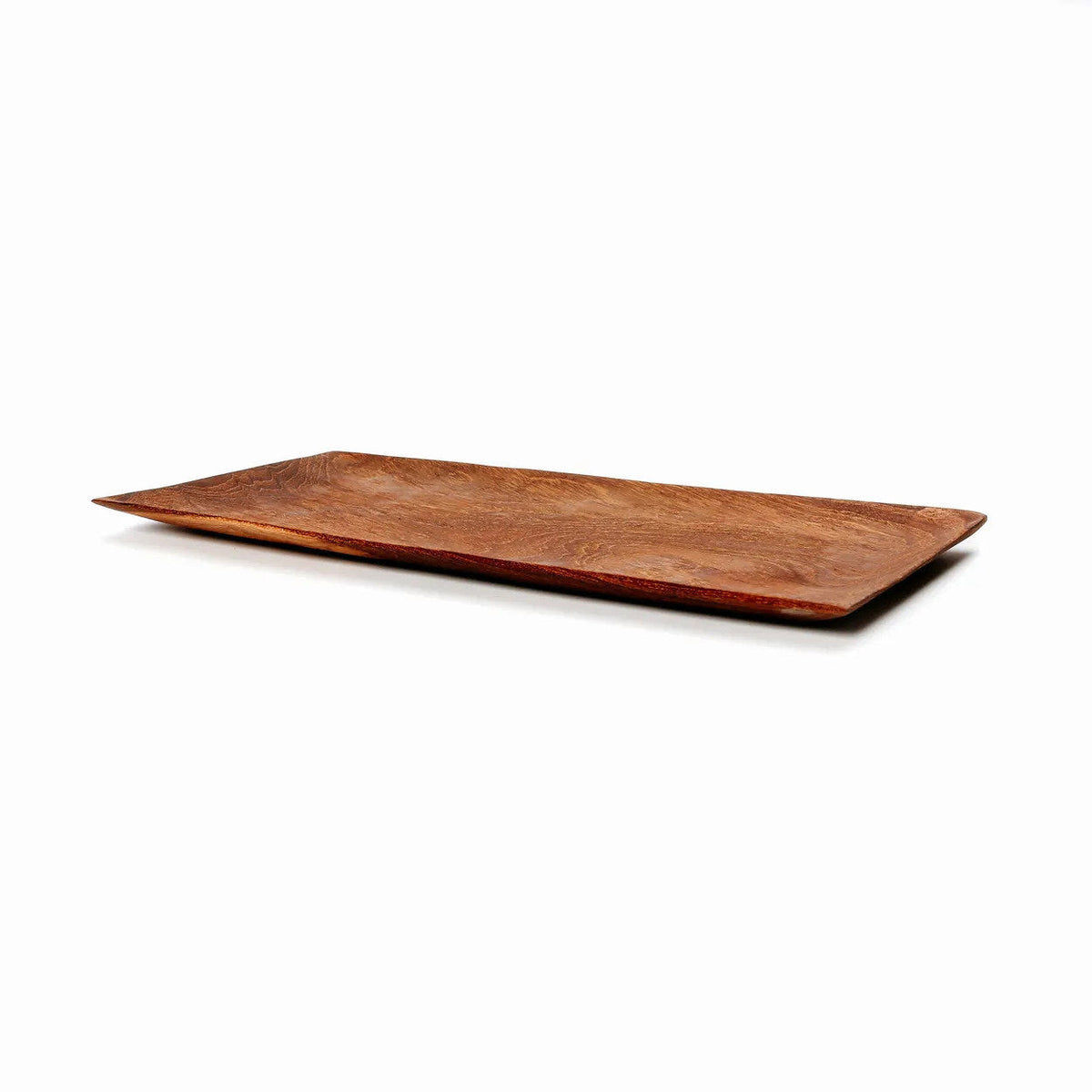 Bazar Bizar Teakhouten Schaal Teak Root Sushi Plate Naturel 31 x 15 cm