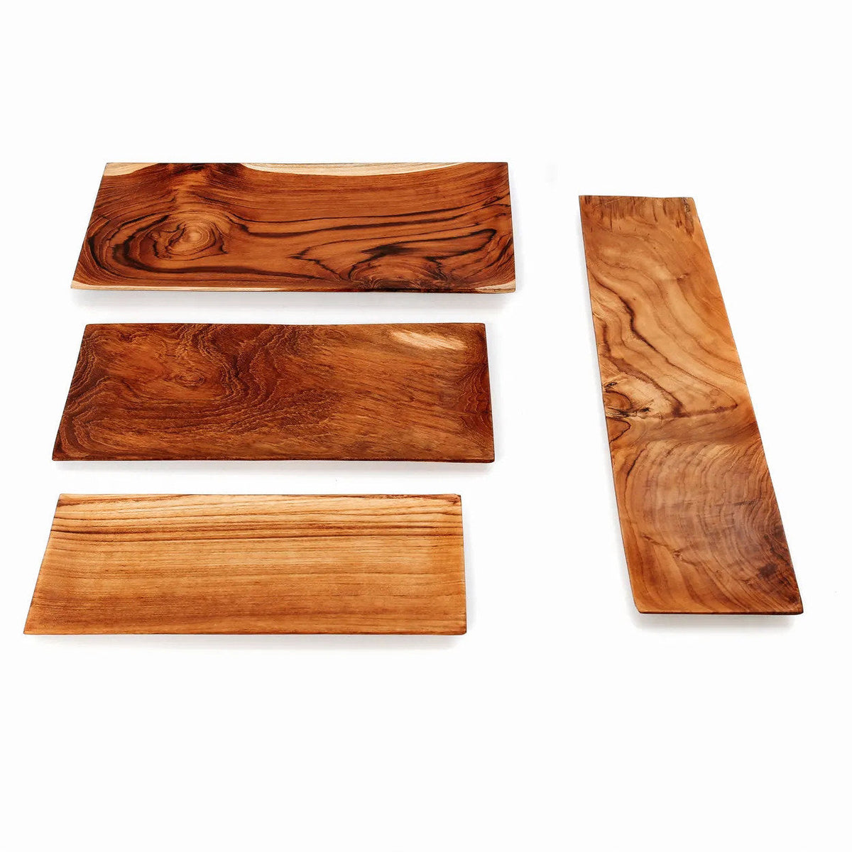 Bazar Bizar Teakhouten Schaal Teak Root Sushi Plate Naturel 31 x 15 cm