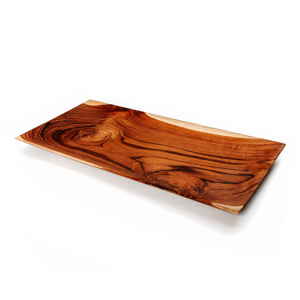 Bazar Bizar Teakhouten Schaal Teak Root Sushi Plate Naturel 35 x 18 cm