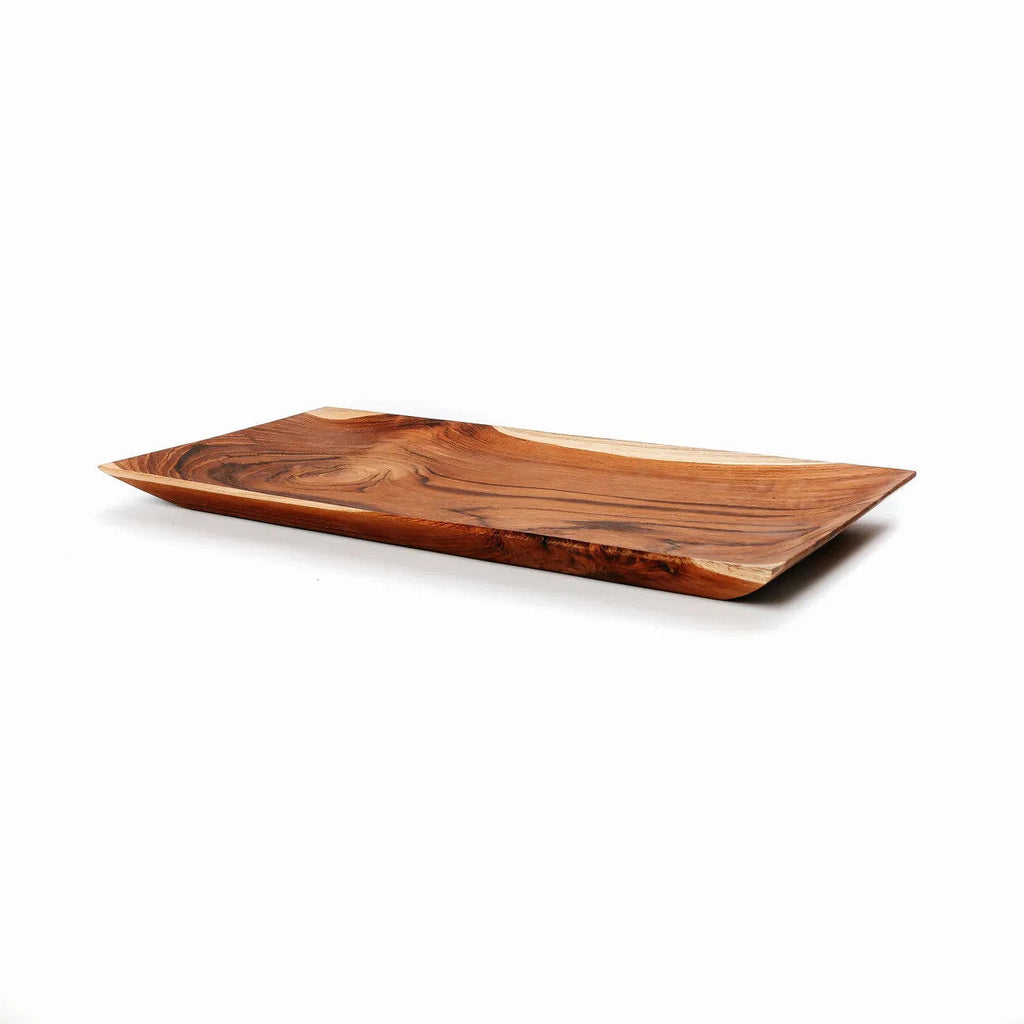 Bazar Bizar Teakhouten Schaal Teak Root Sushi Plate Naturel 35 x 18 cm