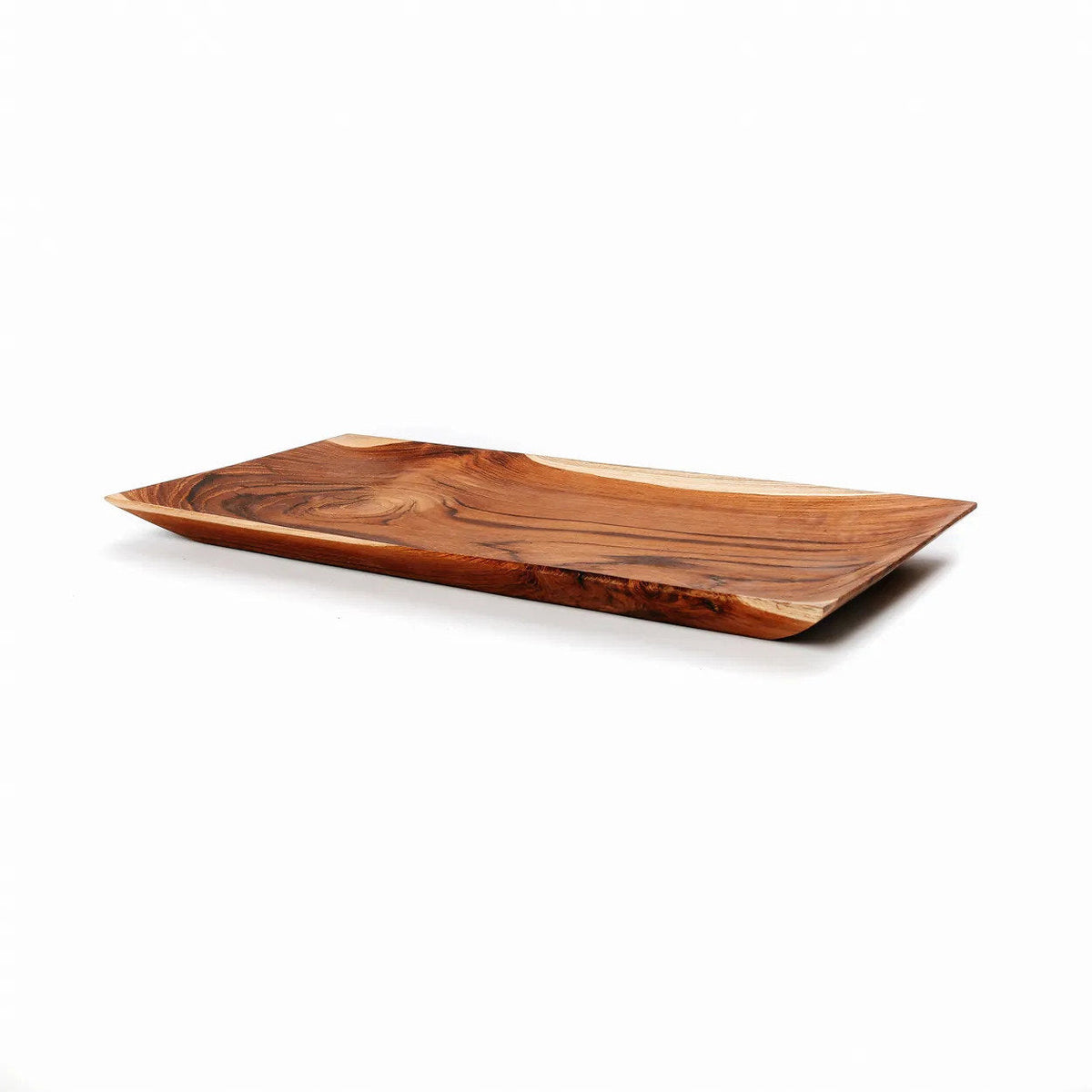Bazar Bizar Teakhouten Schaal Teak Root Sushi Plate Naturel 35 x 18 cm