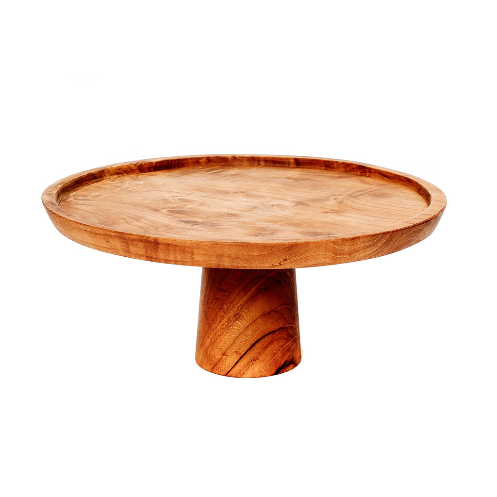 Bazar Bizar Teakhouten Schaal Teak Root Cake Dish Naturel Ø28 x H13 cm