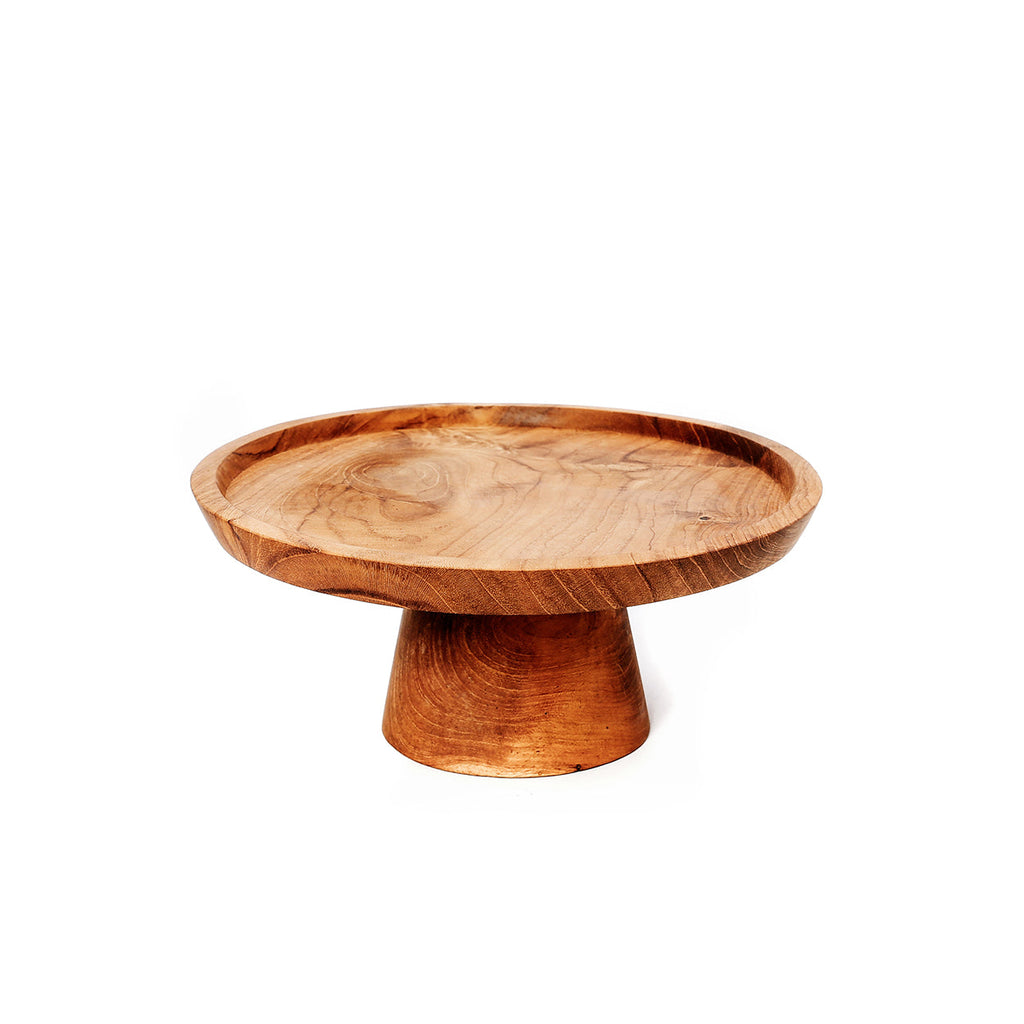 Bazar Bizar Teakhouten Schaal Teak Root Cake Dish Naturel Ø20 x H8 cm