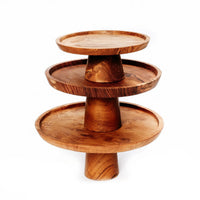Bazar Bizar Teakhouten Schaal Teak Root Cake Dish Naturel Ø20 x H8 cm