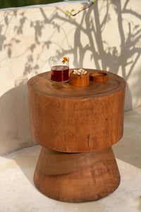 Bazar Bizar Teakhouten Voorraadpot Teak Root Naturel Ø8 x H6 cm