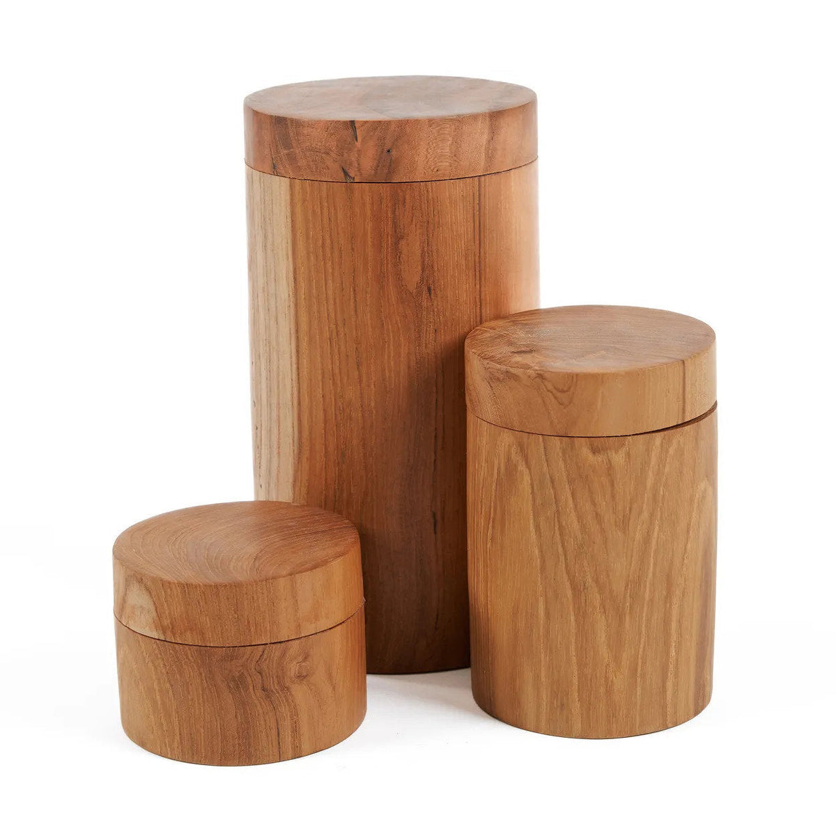Bazar Bizar Teakhouten Voorraadpot Teak Root Naturel Ø8 x H12 cm