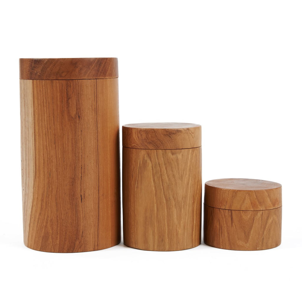 Bazar Bizar Teakhouten Voorraadpot Teak Root Naturel Ø10 x H19 cm