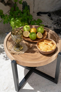 Bazar Bizar Plat de service En Bois de Teck Teak Root Organic Plate Naturel Ø25 x H3 cm