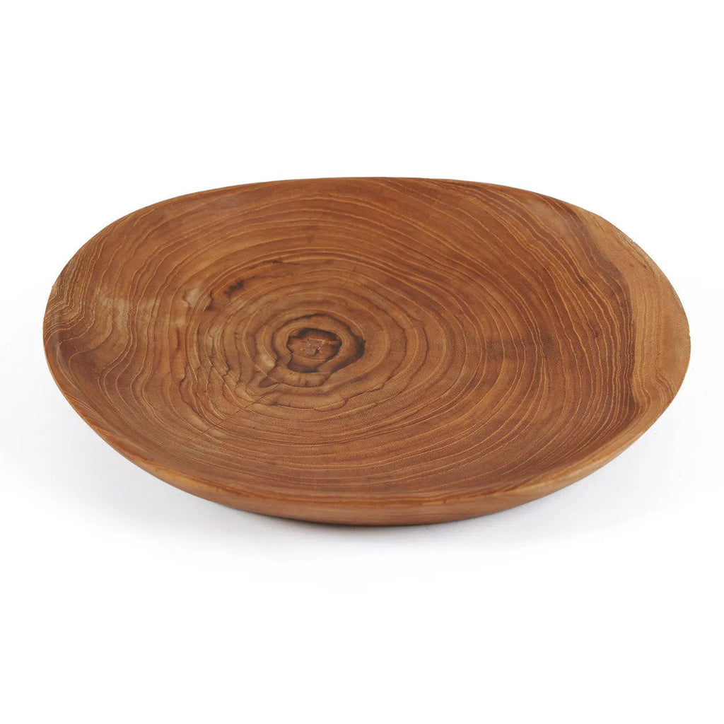 Bazar Bizar Plat de service En Bois de Teck Teak Root Organic Plate Naturel Ø25 x H3 cm