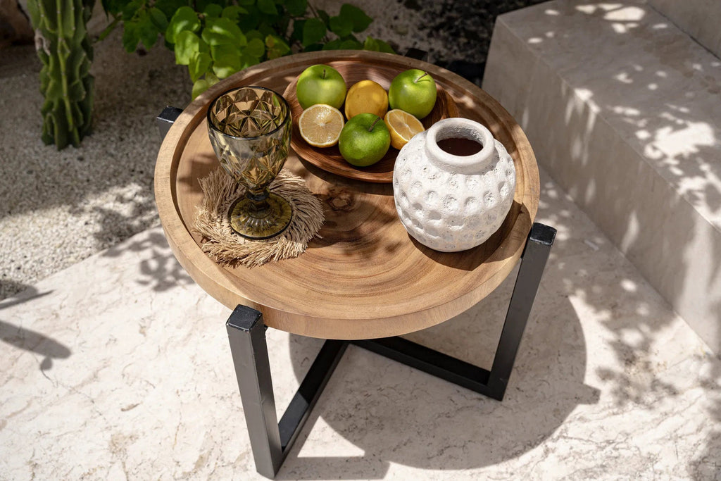 Bazar Bizar Plat de service En Bois de Teck Teak Root Organic Plate Naturel Ø25 x H3 cm