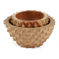Bazar Bizar Plat de service En Bois de Teck Teak Root Durian Bowl Naturel Ø15 x H8 cm
