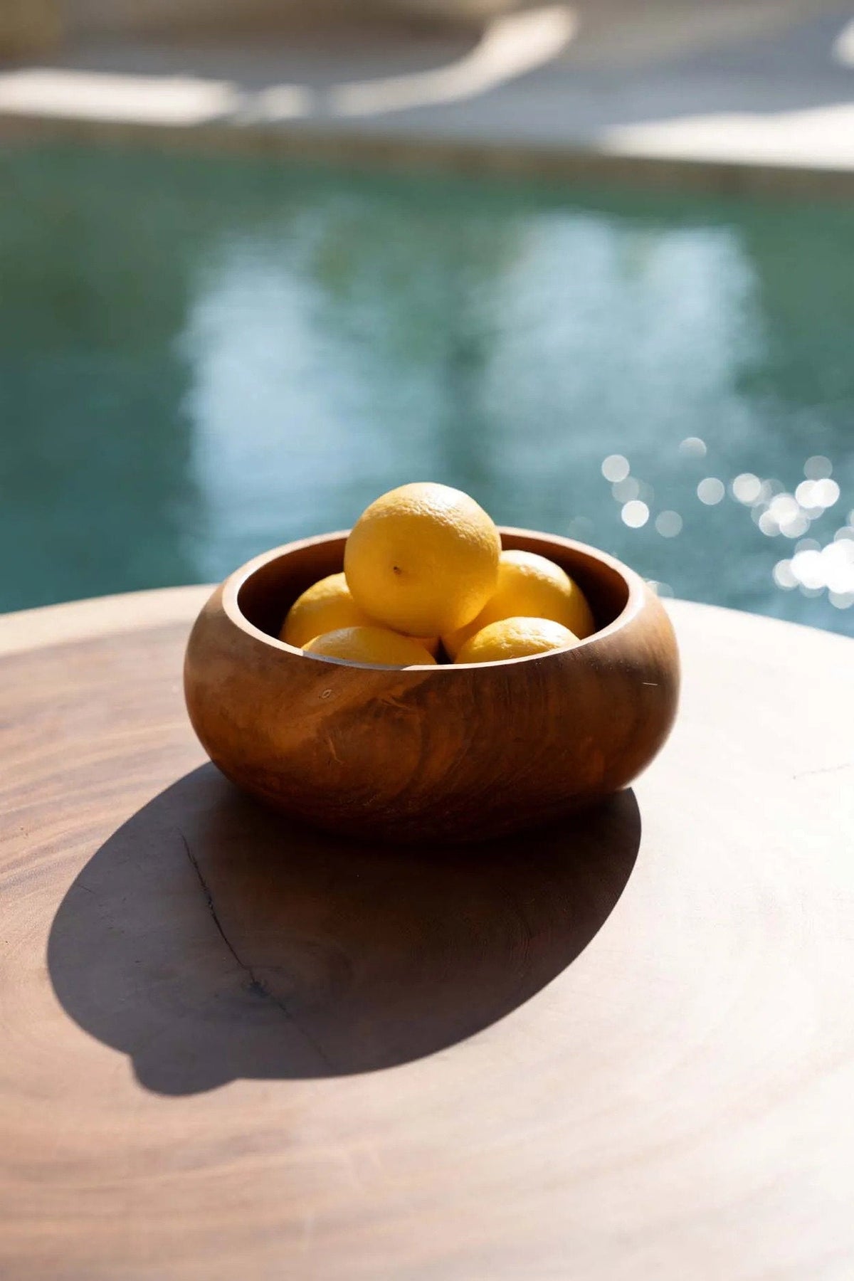 Bazar Bizar Plat de service En Bois de Teck Teak Root Fruit Bowl Naturel Ø20 x H8 cm